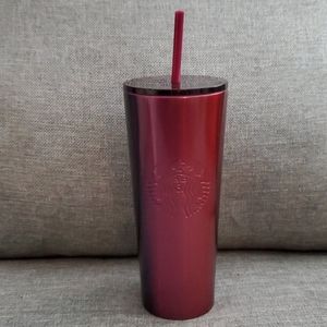 Burgundy ombre Starbucks stainless cold cup